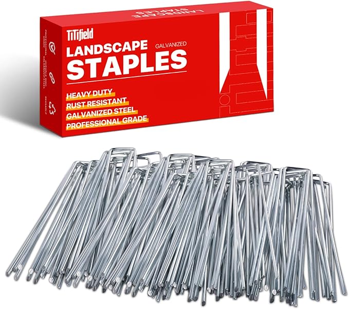 360 Pack 6 Inch Landscape Staples Galvanized Garden Stakes, 11 Gauge Gargen Staples Heavy-Duty Sod Metal Yard Pins Lawn Fence Stakes for Ground Cover Landscaping Fabric