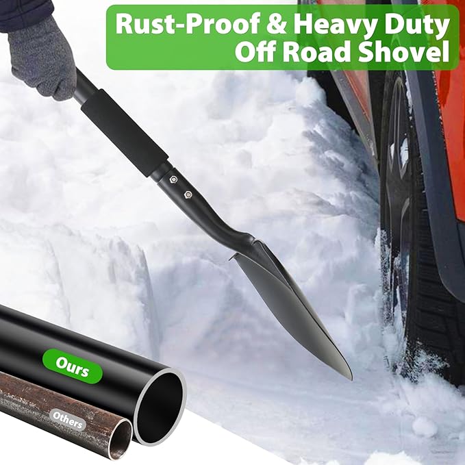 Shovel, Small Shovels for Digging Gardening, 31” Garden Shovel for Camping, Off Road, Heavy Duty Spade Shovel with Round Point Blade, D-Handle, Comfort Grip, Metal Shovel Rust-Proof, Lightweight