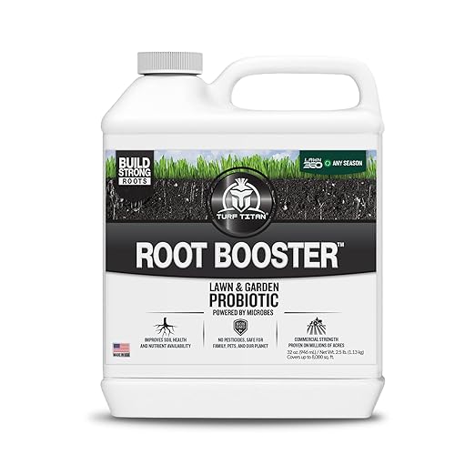 Turf Titan Root Booster – Lawn Probiotic & Garden Booster – Natural Liquid Probiotic for Plants & Lawn Care – Green Lawn Booster for Effortless Lawn Maintenance - Covers up to 8,000 Sq Ft
