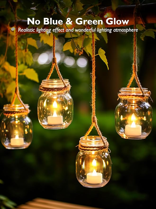 BEICHI Set of 24 Flameless LED Tea Lights Bulk, Electric Tealight Candles, Small Fake Candles Battery Operated, Warm White Flickering Mini Candles for Christmas, Home Decor