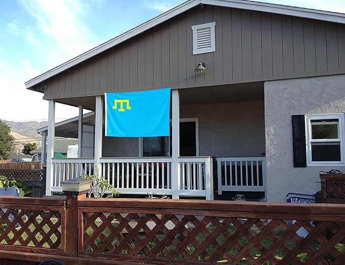 Crimea Tatar Flag 3x5FT Crimean Tatars Polyester Banner With 2 Grommets Fade Resistant Vivid Color For Patriotic Festival Events Party Decoration (Crimean Tatars, 3x5FT)