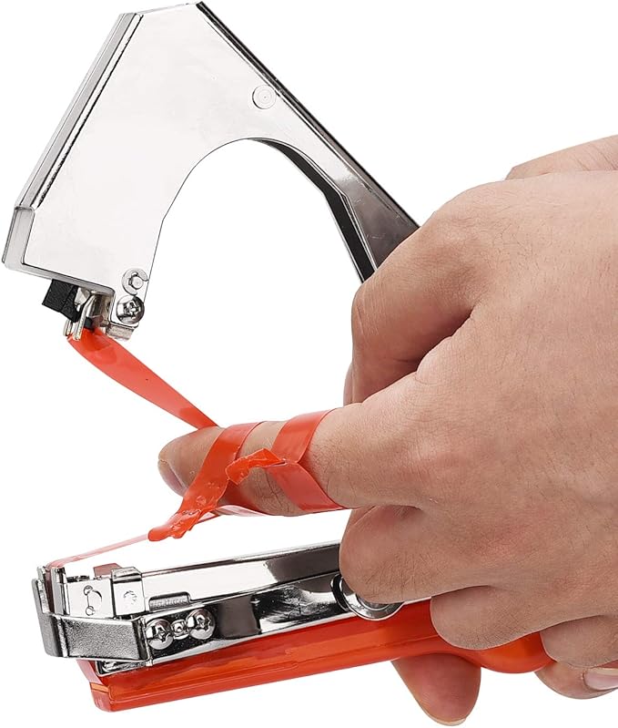 Plant Tying Machine Tomato Tape Tool Fruit Twine Tool with 21 Rolls of Tape and 1 Box of Staple for Garden Vegetable Grape Cucumber Pepper