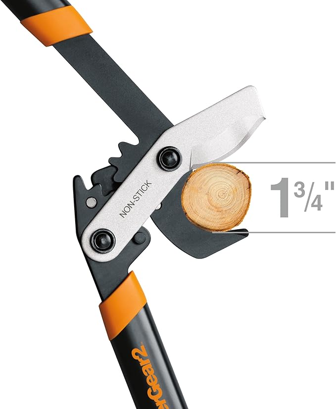 Fiskars 25-Inch Loppers for Tree Trimming, Heavy Duty, Sharp Steel Blade Tree Branch Cutter with up to 1.75" Diameter Cut Capacity, PowerGear2 Design with Compound Action for More Power, Hand Loppers