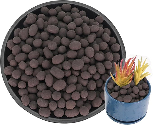 11LB LECA Explanded Clay Pebbles, 14-16mm Lightweight Clay Aggregate for Hydroponic Growing, Premium Grow Media for Orchids, Aquaponics Plants and Horticultural Drainage, Black