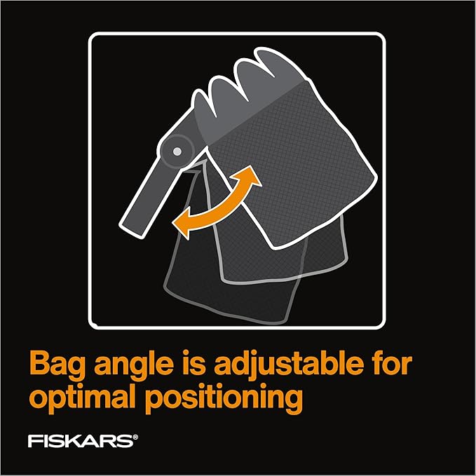 Fiskars Fruit Picker Basket Telescoping with Adjustable Basket Angle, Machine Washable Mesh Bag, Fruit Harvesting Tool