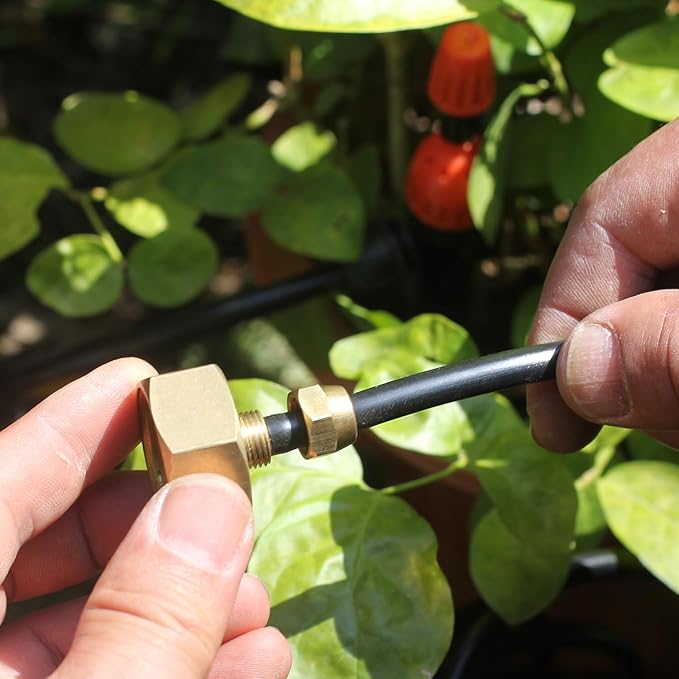 Garden Hose Drip irrigation Adapter,Brass 3/4"GHT Female Thread to 1/4 Water Hose drip irrigation fittings hose fittings (1 Set)