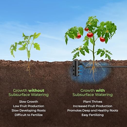 Jr (2 Pk) - Deep Underground Dripper, Tree & Plant Root Watering Drip Irrigation & Fertilizer Stake (1/2" Female NPT Compatible with All Connectors, Water Hose, Drip & PVC)