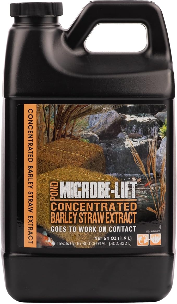 MICROBE-LIFT MLCBSE2L Concentrated Barley Straw Extract Conditioner for Ponds and Outdoor Water Garden, Safe for Live Koi Fish, Plants, and Decorations, 64 Ounces