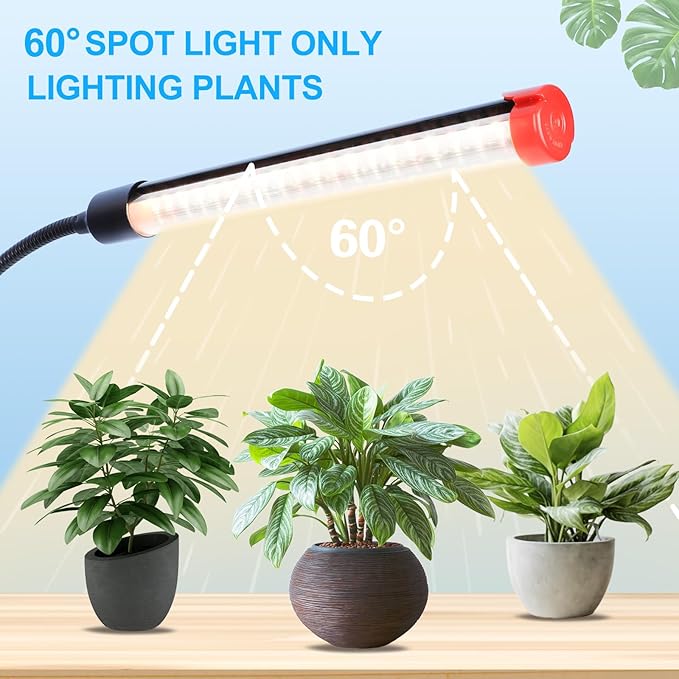 6-Head Grow Lights for Indoor Plants with Stand 54W, LED Plant Grow Light for Tall Houseplants, Bonsai Tree, Full Spectrum Growing Lamp with 4,8,12 Hr Timer, 24"-64" Adjustable Height