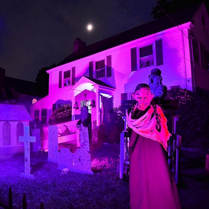 T-SUN [2 Pack] LED Solar Spotlights, Waterproof Outdoor Security Landscape Lamps, Auto-on/Auto-Off by Day, 180 Angle Adjustable for Tree, Patio, Yard, Garden, Driveway, Stairs, Pool Area(Purple)