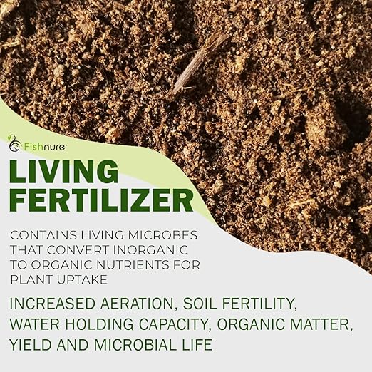 Fishnure - Humus Fish Compost Fertilizer for Indoor Plants, Outdoor Houseplant Fertilizer, Plant Food for Houseplants, Gardener Gifts, 1 lb Convenience Pack for 3-Gallon Pot