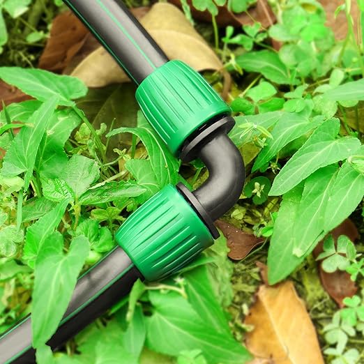 Drip Irrigation 1/2" Elbow Fittings：1/2 Inch Drip Line Lock Barbed 90 Degree Elbow Connectors for 1/2 Drip Irrigation Tubing (1/2" ID x 0.640" OD) Anti-Drop Drip Irrigation Parts (12 Pieces)