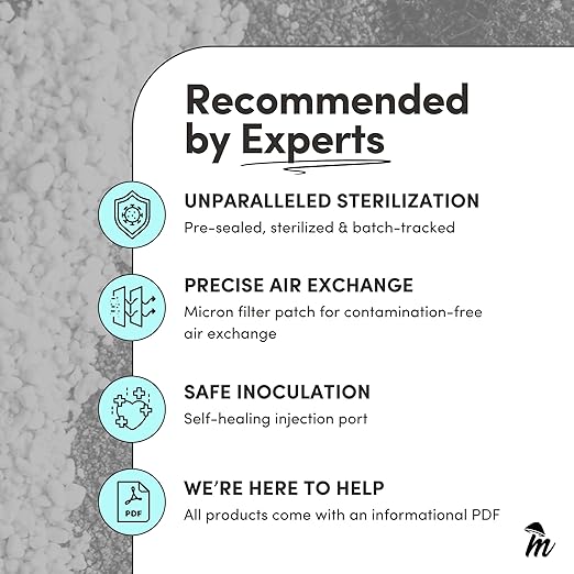 Mycelium’s Superior CVG Substrate Blend - Organic Coco Coir, Vermiculite, Gypsum Mix - Ideal for High Yield and Easy Mushroom Cultivation - Sterilized 5LB Bag for Beginners & Pros