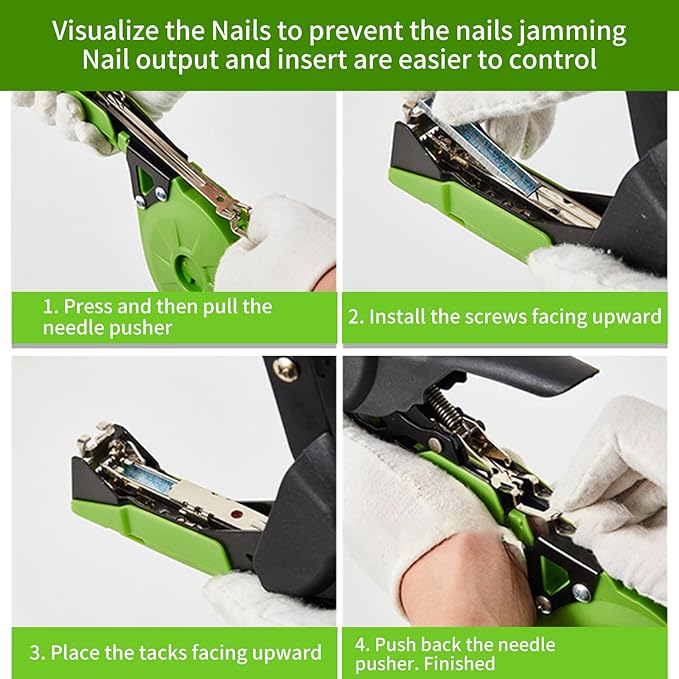 Upgraded Plant Tying Machine, Garden Tape Tool with 16 Rolls Tapes and 1 Box of Staple, Lightweight Plant Tape Gun Tying Tape Tool to Tie Up Vine Tomatoes Grapes Vegetables Garden (Green)