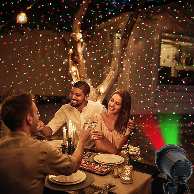 Christmas Laser Lights Outdoor,Red and Green Moving Outdoor Laser Light, Waterproof Garden House Decoration Laser Christmas Lights