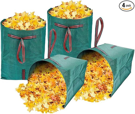 Leaf Collector Bags,Collapsible Yard Waste Bag 4-Pack,Large Yard Dustpan-Type Garden Bag,Reuseable Lawn and Leaf Bags,40 Gallons Garden Bags for Leaves Lawn Grass Clippings Parties,Laundry,Camping