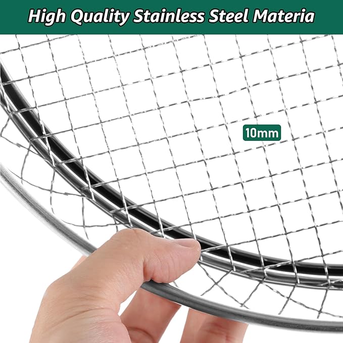 2 Pcs 12 Inch Soil Sifter for Gardening, Gardening Soil Compost Sifter, Stainless Steel Soil Sieve, Mesh Screen Dirt Sifter for Dirt,Sand,Rock,Filtration Compost Bonsai Gardening Tool (10mm)