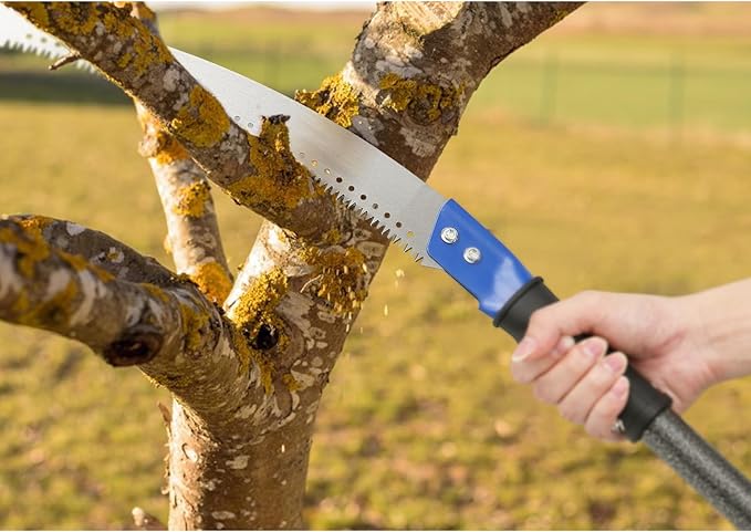 Pole Saws for Tree Trimming, 168 inch Long Extension Pruning Saw, Lightweight Stainless Steel Extension High Pole Pruning Pole Saw with Blade for Trimmer Yard Garden and Patios Trees Branches