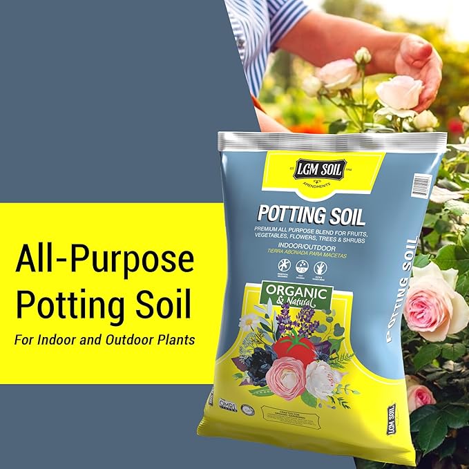 LGM Soil All-Purpose Potting Soil Mix - Organic Houseplant Soil - Natural Potting Mix for Indoor & Outdoor Plants - Potting Soil for Gardening - Ideal for Rooting Cuts & Germinating Seeds (0.5 Cu Ft)