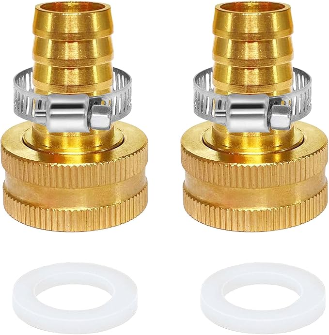 YOUHO Garden Hose Adapter 2PCS 3/4GHT(F) to 1/4 Barb Garden Hose to Pipe Fittings Connect, Garden Pipe Joint Extension Repair Fitting
