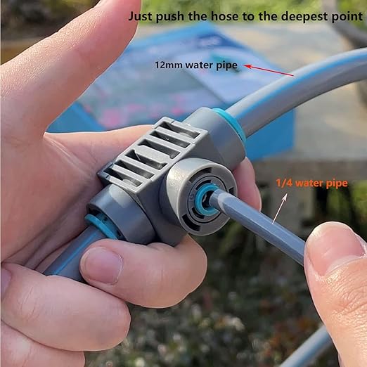 Irrigation Parts 8Pack1/2 "Pipe to 1/4" Barb Free Tee Irrigation Connector,1 Elbow Fitting,1 Plug Leak Free Fitting for Sprinklers or Drip Irrigation Systems,Gray