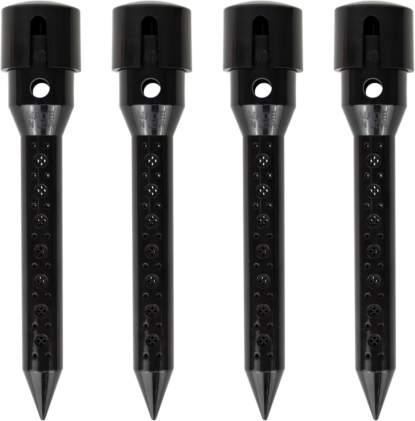 8 in. DEEP DRIP Garden Watering Stake (4 Pack) (Black) | UV-Protected ABS Plastic Deep Root Irrigation Spike for Flowers, Fruits, Vegetables, Potted Plants
