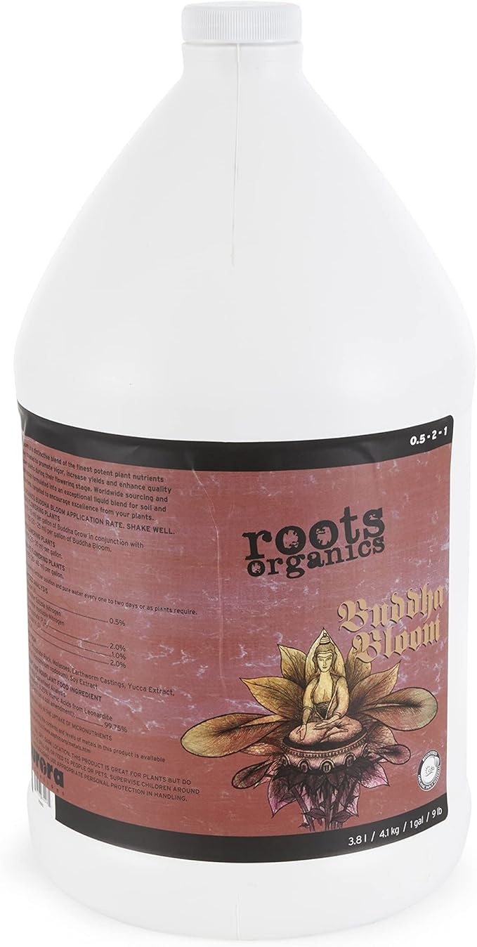 Roots Organics ROBBG Natural Organic Buddha Bloom Plant Fertilizer for Indoor Outdoor Container Plants and Hydroponics, 1 Gallon