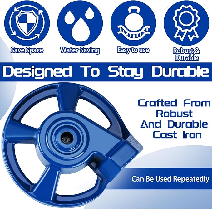Domensi 2 Pack Cast Iron Circular Spot Sprinkler Reliable Metal Sprinkler American Threaded Joints Water Sprinkler for Lawn Garden Yard Irrigation System, Blue