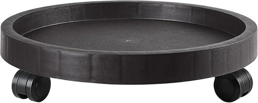 14.2 Inch Planter Caddies Rolling Saucer Caddy with Wheels, Heavy Duty Wheeled Stand for Potted Plant, Round Coaster Roller Base Tray with Casters, Flower Pot Dolly Holder for Indoor Outdoor