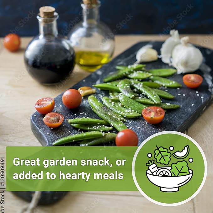 Sow Right Seeds - Sugar Snap Pea Seeds for Planting - Non-GMO Heirloom Packet with Instructions to Plant a Home Vegetable Garden - Grow Tons of Delicious Pods - Cool Season Crop, Super Productive (3)