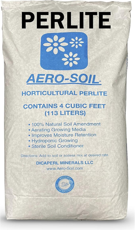 AeroSoil Premium Perlite Horticultural Grade Soil Additive Drainage and Growth - Coarse Grade 4 Cubic Foot