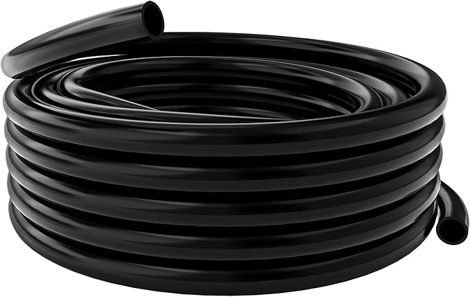 Alpine Corporation 100' PVC Tubing with 1/2" Inside Diameter for Ponds and Fountains, Black