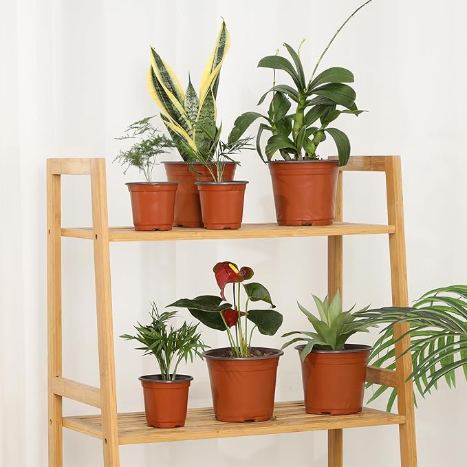 300 Pack 4 Inch Plastic Nursery Pots for Plants, Small Seedling Pots Succulent Pots Flower Pots with Drainage Holes, Come with 300pcs Plant Labels