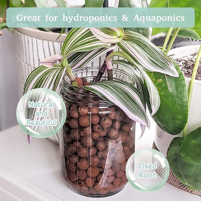 Legigo 6 LBS Organic Expanded Clay Pebbles, 4mm -16mm Light Expanded Clay Aggregate, Natural Clay Pebbles for Hydroponic & Aquaponics Growing, Orchid Potting Mix, Dutch Buckets, Drainage