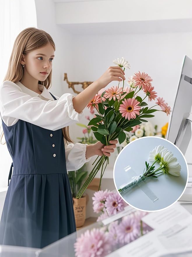 GROWNEER Pruning Shears 2PCS Stainless Sharp Garden shears with 6PCS 1/4 inches Clear Floral Tape Bypass Straight Gardening Clippers for Plants Planters Fruits Trees Fresh Flowers