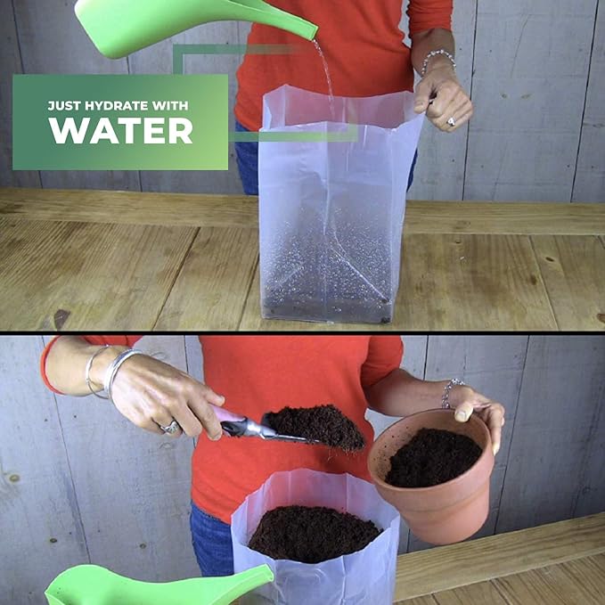 Premium Window Garden Potting Soil (Fiber Soil 10x - 1 QT Bags) for Indoor Plants, Home Garden