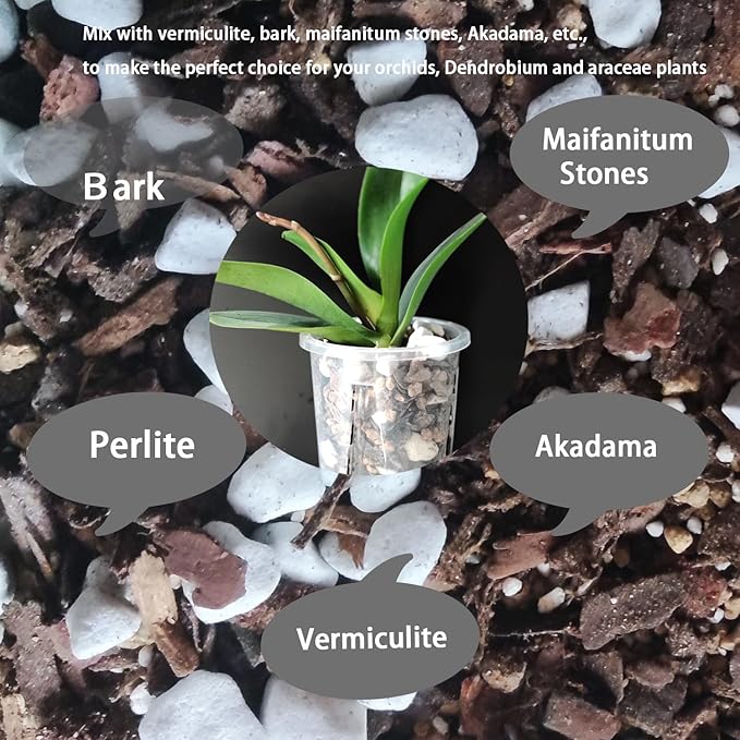 Natural 1-2CM Hard Chunky Perlite 10QT for Plants Horticultural Coarse Organic Pearlite Bulk Potting Mix Garden Soil Amendment for Enhanced Drainage and Ventilation for Orchid, Dendrobium, Araceae