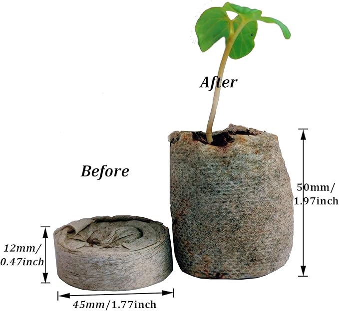 100 Pcs 45mm Peat Pellets Seed Starting Plugs Seeds Starter Pallet Seedling Soil Block