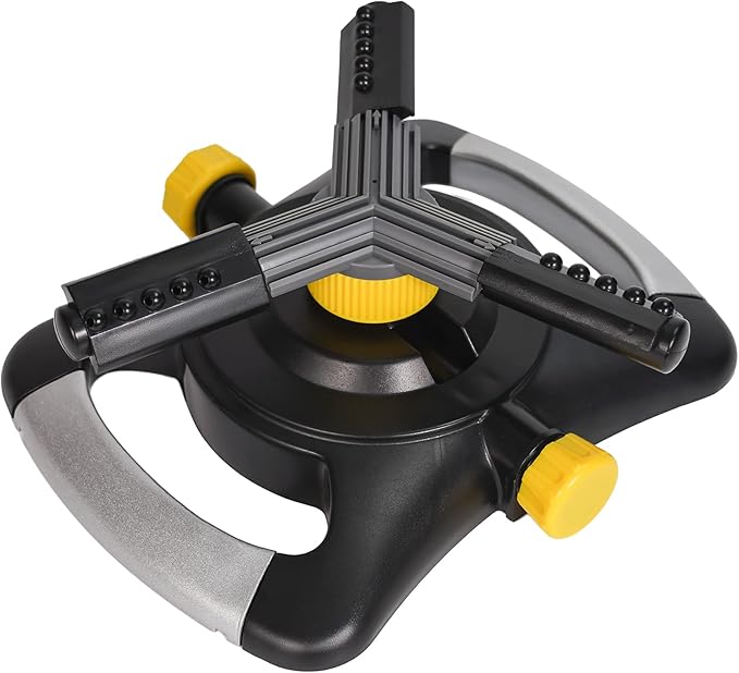 GREEN MOUNT Lawn Sprinkler Oscillating Rotating Sprinklers for Yard, Garden Sprinklers, 360 Degree Adjustable Sprinkler, Large Area Coverage Water Sprinklers for Lawns and Gardens