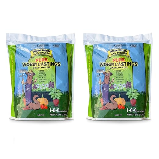 100% Pure Organic Worm Castings Fertilizer, 4.5-Pounds (2 Pack) - Improves Soil Fertility and Aeration for Houseplants, Vegetables, Gardens, and More – OMRI-Listed and Mineral-Dense