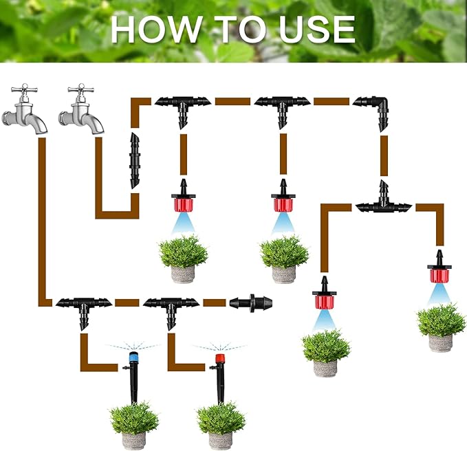 Gardrip Drip Irrigation End Plugs：1/4" Drip Line Goof Plugs Irrigation End Cap for 1/4 Inch Drip Hose Line Garden Watering System