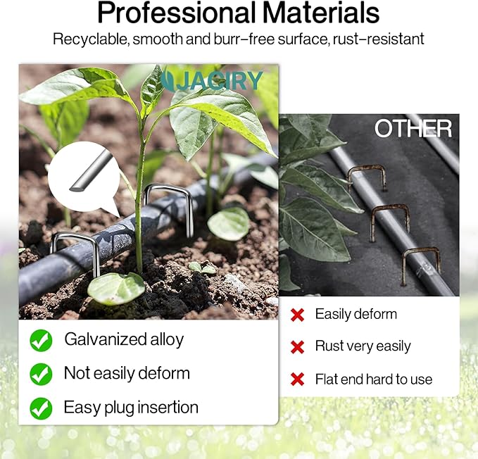 5 Inches Landscape Staples,Galvanized Garden Stakes Yard Stakes Garden Staples Prefect for Weed Barrier Fabric,11 Gauge Landscape pins for Tent,Balloons, Irrigation Tube. (200Package, 5 inch)