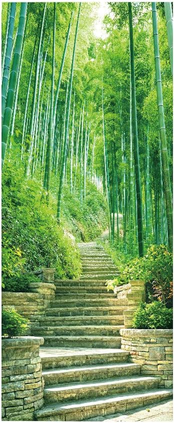 3D Door Stickers Murals - Bamboo - Peel & Stick Wallpaper - Self-Adhesive Decals - Removable PVC Waterproof Door Poster - Bedroom & Living Room - 37.4" x 84.6"