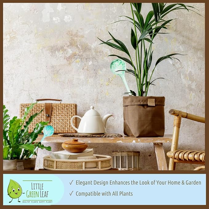LGL Plant Watering Globes - 1 Piece. Decorative Self Watering Planter Inserts Made From Hand-Blown Durable Glass. Keep your Outdoors and Indoor Plants Healthy. Ideal Plant Lover Gift (1pk Small)