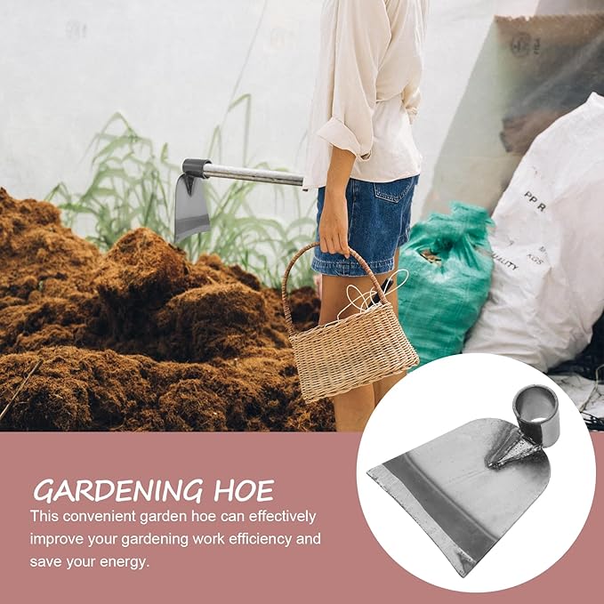 POPETPOP Hand Hoe Head Replacement - Stainless Steel Garden Hoe Head, Handheld Round Eye Hoes, Gardening Tool for Agriculture Digging Loosening