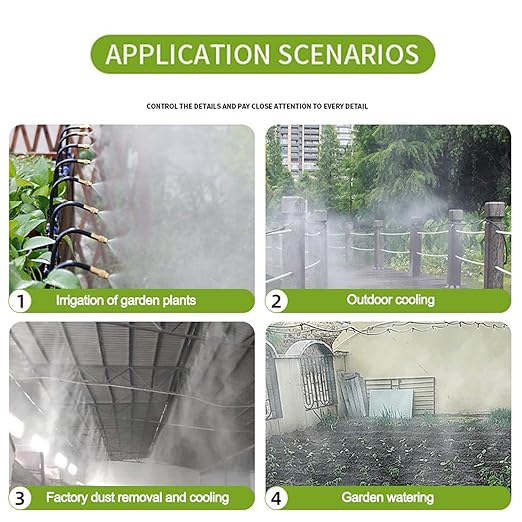 New drip Irrigation kit, Automatic Garden Watering System, Quick Connector and 360-degree Bending Dropper atomizing Copper Nozzle, Garden Plant Lawn Courtyard Watering System. (20spray nozzles)