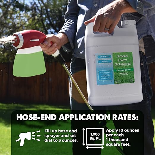 Maximum Green & Growth Fertilizer High Nitrogen 28-0-0 Lawn Food Liquid Fertilizer- Spring & Summer- Any Grass Type- Simple Lawn Solutions - Concentrated Quick & Slow Release Formula (2.5 Gallon)