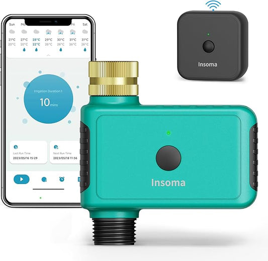 Smart Water Timer with WiFi Hub for Outdoor Watering, Automate Irrigation System Controller for Lawn, Garden, & Yard Care Green-Brass Inlet & Plastics Outlet (1-Outlet)