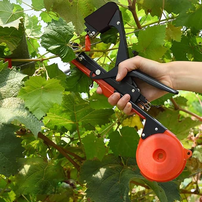 Plant Tying Machine,Plant Vine Tying Machine Tool with 10000pcs Staples 20 Rolls Tape Plant Tape Gun for Grapes,Raspberries,Tomatoes,and Vining Vegetables Tying Tool （Black）