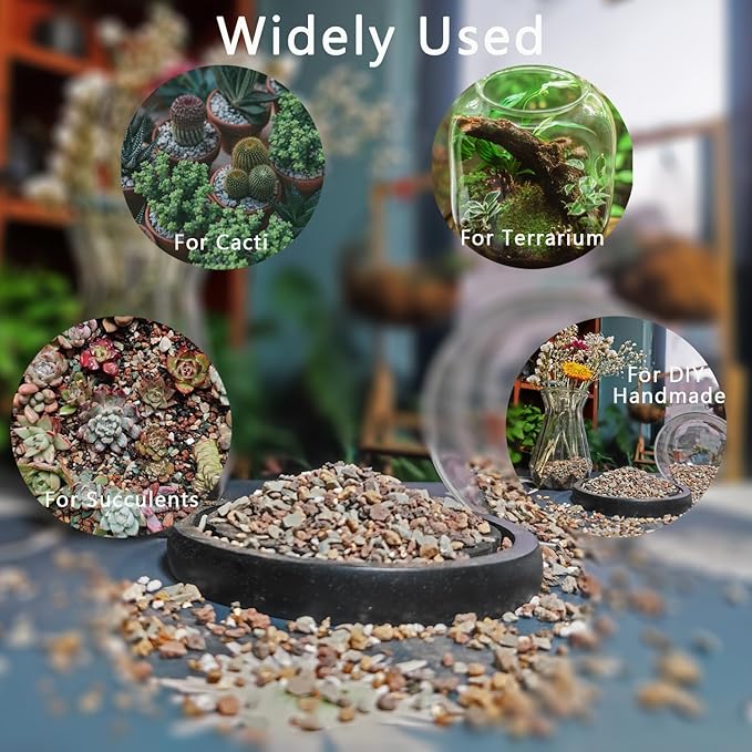 Mix Horticultural 5lbs Lava Rocks Mixed Potting Soil for Plants Bonsai Succulents and Cacti Soil Decoration Gravel Volcanic Pumice Stones for Terrarium, Top Dressing, Fairy Gardening